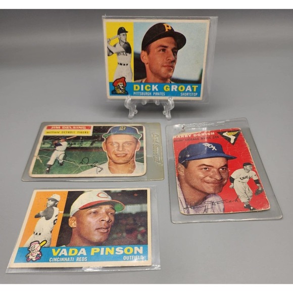 Topps Other - Jim Delsing, Jim Dorish, Dick Groat and Vada Pinson Vintage Baseball Cards